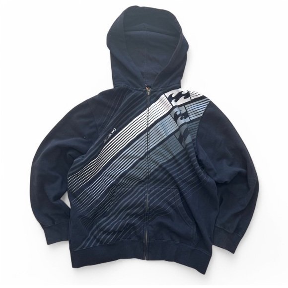 Y2K BILLABONG BLACK ZIP UP HOODIE - XL BOYS - Picture 1 of 15